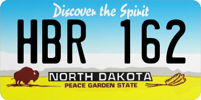 ND license plate HBR162