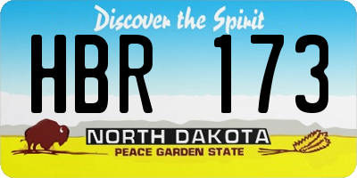 ND license plate HBR173