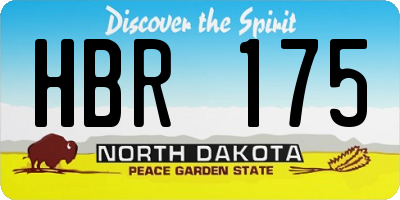 ND license plate HBR175