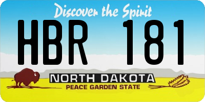 ND license plate HBR181