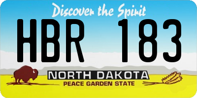 ND license plate HBR183