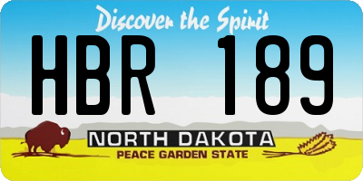 ND license plate HBR189