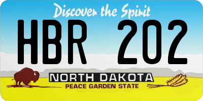 ND license plate HBR202