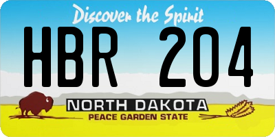 ND license plate HBR204