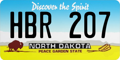 ND license plate HBR207