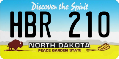 ND license plate HBR210