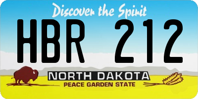 ND license plate HBR212