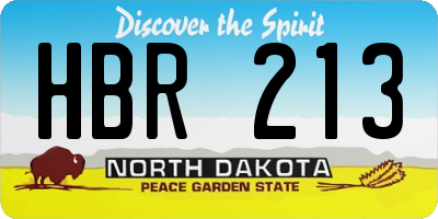 ND license plate HBR213