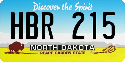 ND license plate HBR215