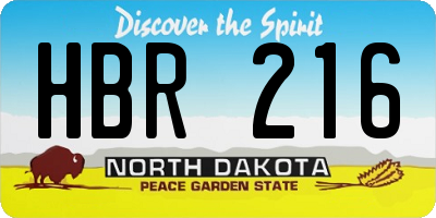 ND license plate HBR216