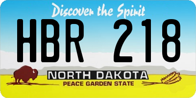 ND license plate HBR218