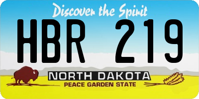 ND license plate HBR219