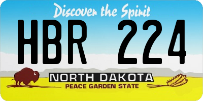 ND license plate HBR224