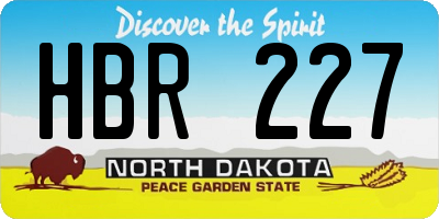 ND license plate HBR227