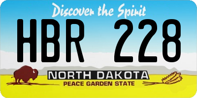 ND license plate HBR228