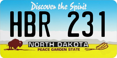 ND license plate HBR231