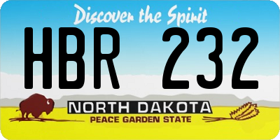 ND license plate HBR232