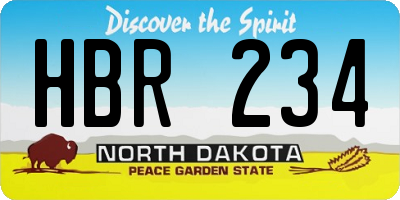 ND license plate HBR234