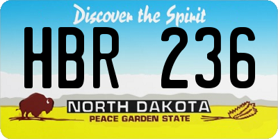 ND license plate HBR236