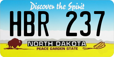 ND license plate HBR237