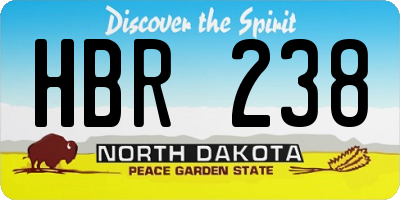 ND license plate HBR238