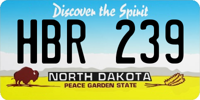 ND license plate HBR239