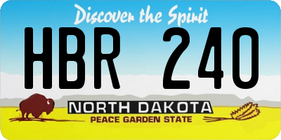 ND license plate HBR240