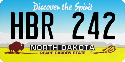 ND license plate HBR242