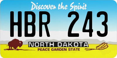 ND license plate HBR243