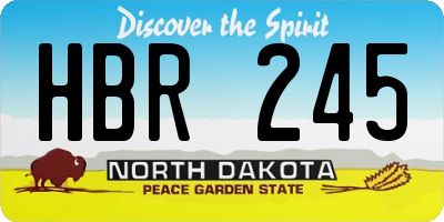 ND license plate HBR245