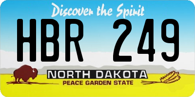 ND license plate HBR249