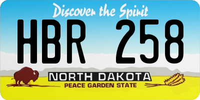 ND license plate HBR258