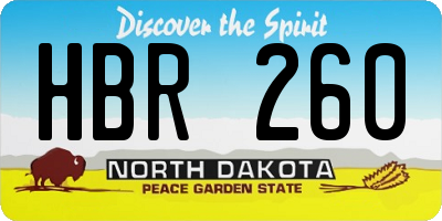 ND license plate HBR260