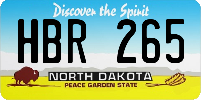 ND license plate HBR265