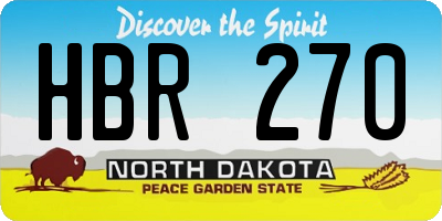 ND license plate HBR270