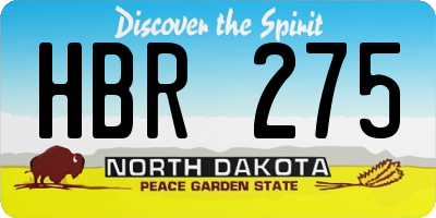 ND license plate HBR275