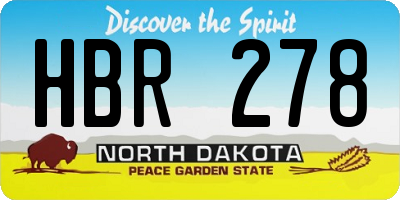 ND license plate HBR278