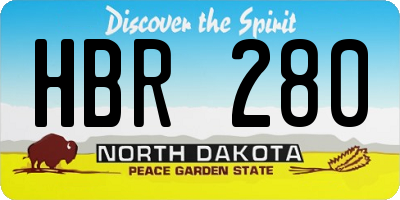 ND license plate HBR280