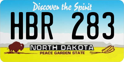 ND license plate HBR283