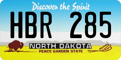 ND license plate HBR285