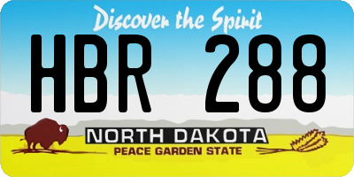 ND license plate HBR288