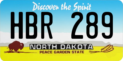 ND license plate HBR289