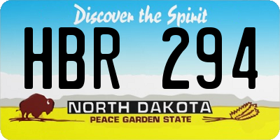 ND license plate HBR294