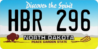 ND license plate HBR296