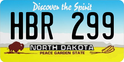 ND license plate HBR299