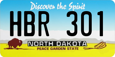 ND license plate HBR301