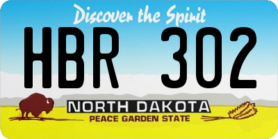 ND license plate HBR302