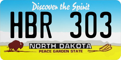 ND license plate HBR303