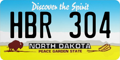 ND license plate HBR304