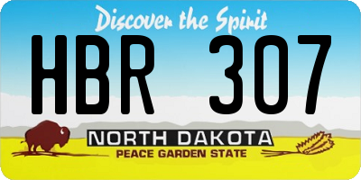 ND license plate HBR307